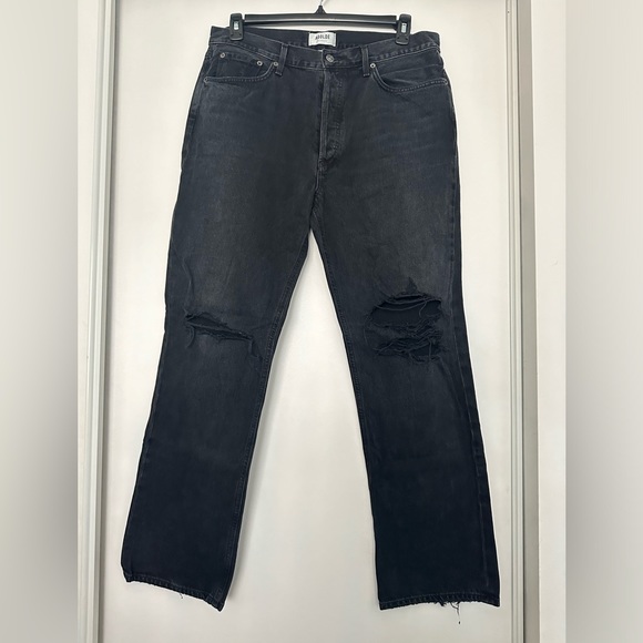 BRAND NEW AGOLDE Lana Straight Jeans in Disorder (Black) in Size 32 - Picture 5 of 6